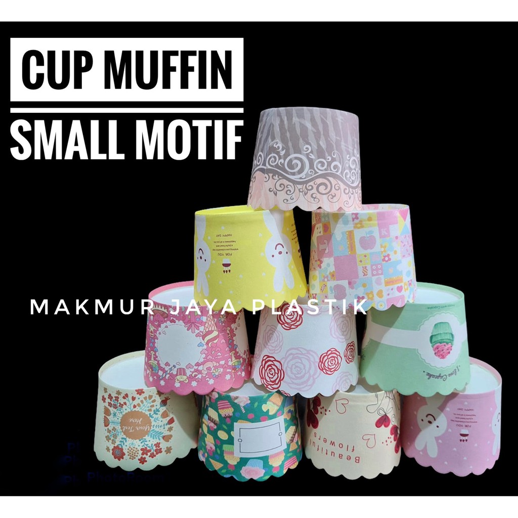 [ CUP MUFFIN KECIL ] PAPER CUP SMALL MUFFIN MOTIF  ISI 50 PC
