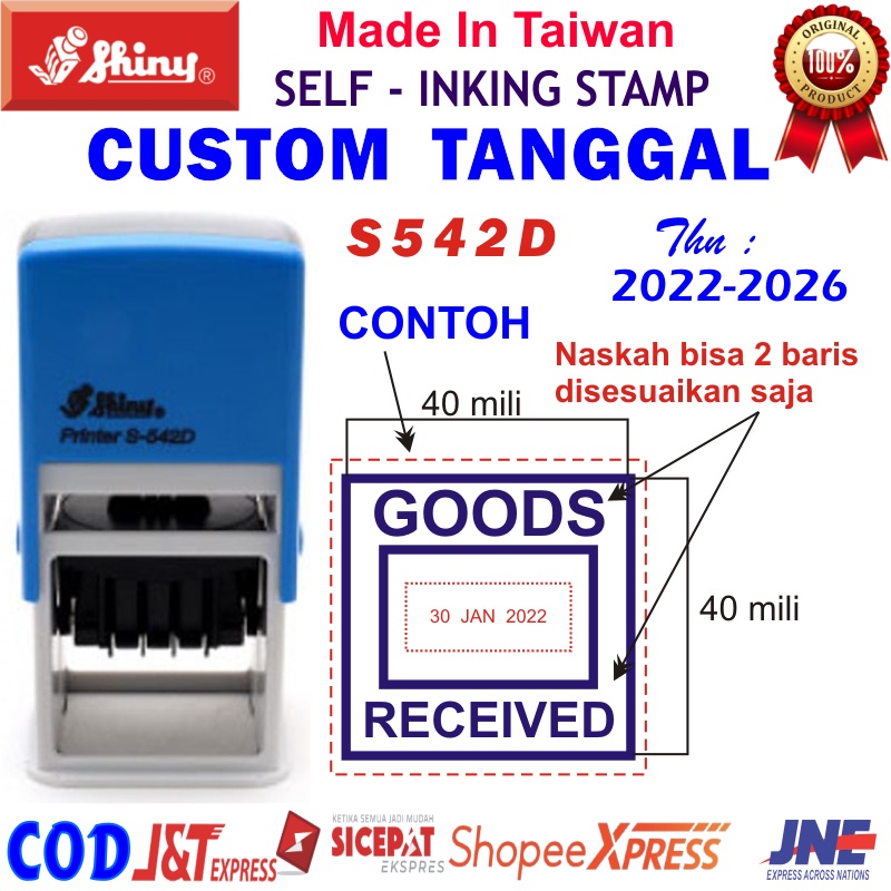 

STEMPEL SHINY S542D TANGGAL OTOMATIS CUSTOM WARNA CAP KANTOR TOKO DAGANG SERBAGUNA