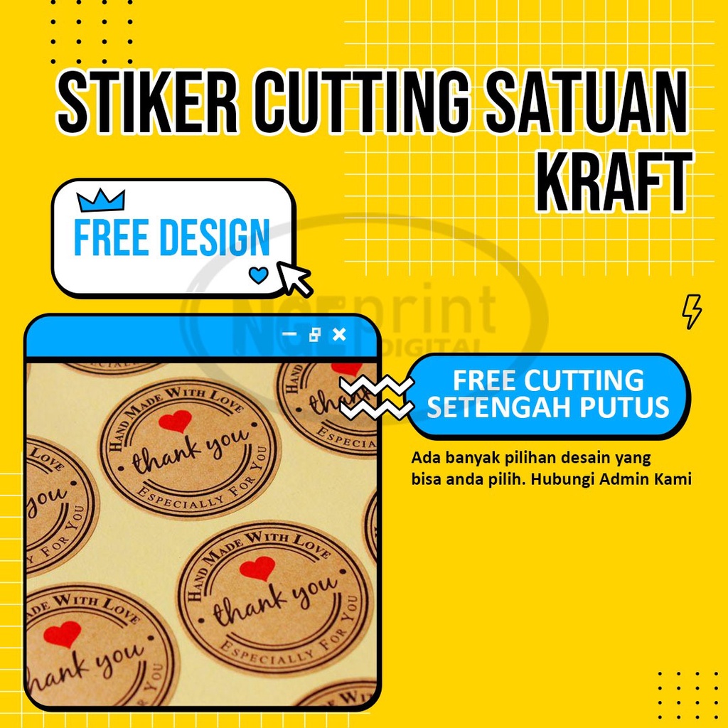 

CETAK STIKER BULAT/KOTAK KRAFT CUSTOM DESIGN LABEL MAKANAN STICKER KOTAK KEMASAN PRODUK BOTOL