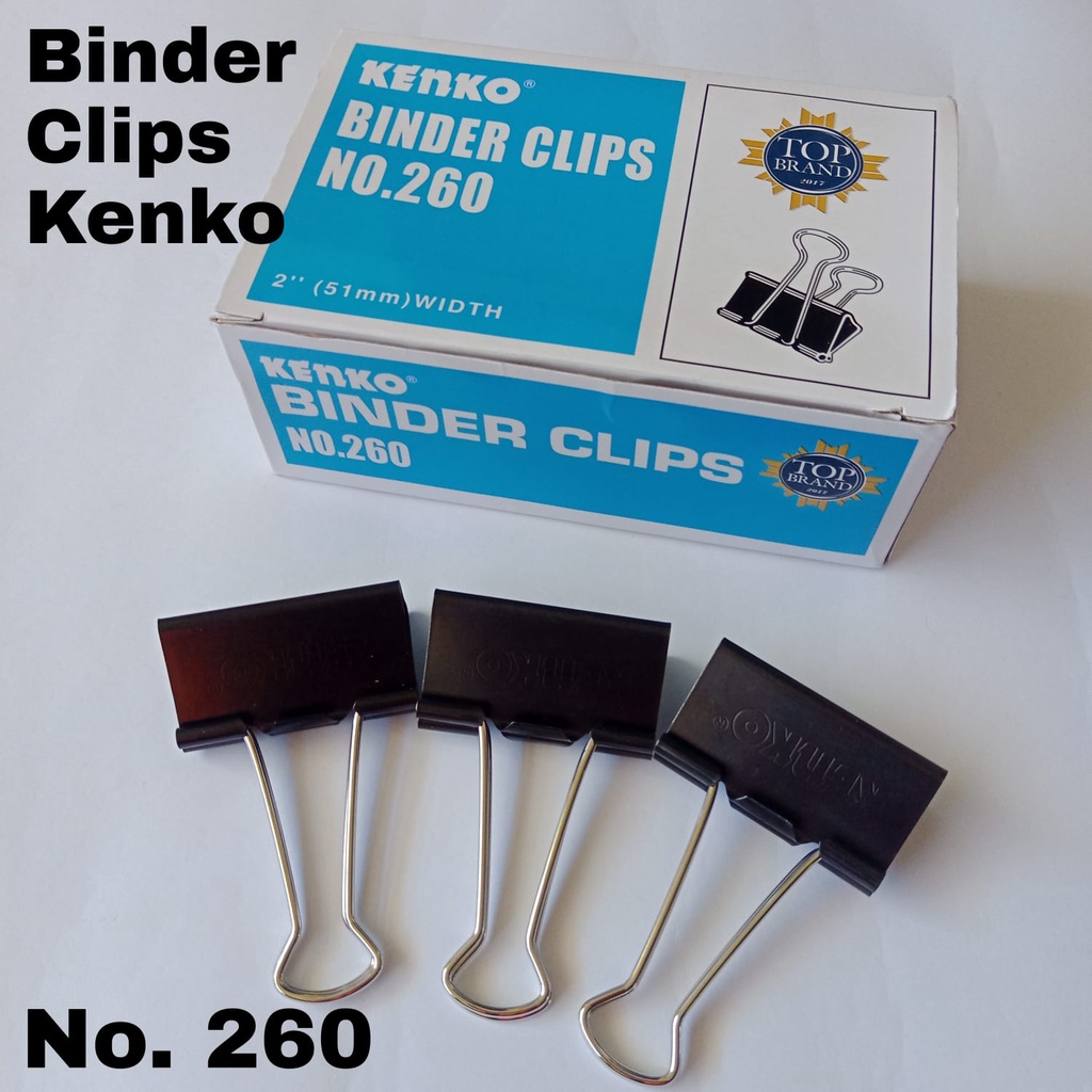 

Binder Clips Kenko No.260/Klip Kertas/Penjepit Kertas