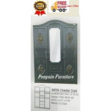 WRTM CHESTER DARK Lemari Pakaian 3 Pintu Olympic jumbo