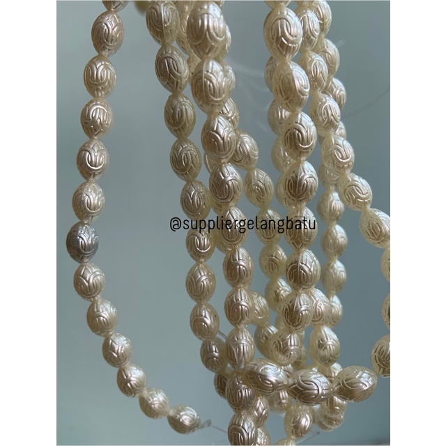 Mutiara Sintetis OVAL TELUR PASKAH 10MM WHITE PEARL manik aksesoris