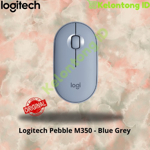 Logitech M350 Pebble Wireless Bluetooth Mouse - Blue Grey