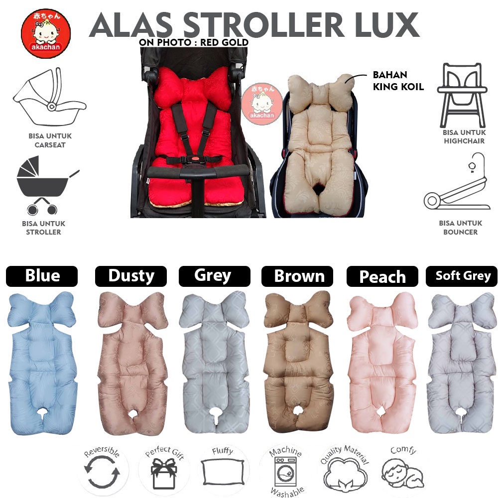 Alas Stroller TENCEL Adem Halus Lembut Stroller Pad carseat bouncer Akachan seatpad spad  Empuk Adem Nyaman Lembut Seat pad model Borny liner kereta dorong bay tencel serat sutera sutra silk kain polos embos motif emboss kado bayi