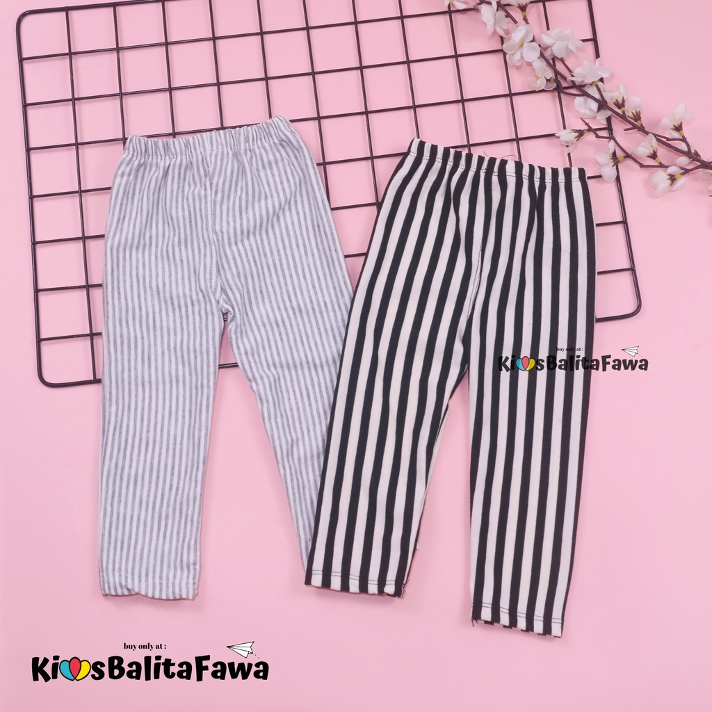 Legging Motif Salur uk 1-2 Tahun / Celana Salur Panjang Anak Perempuan Legging Pants Ketat Adem