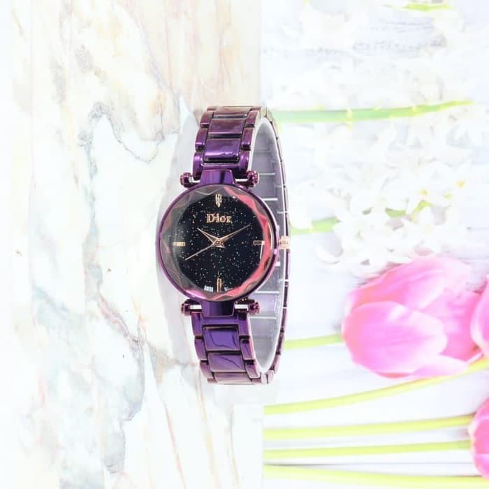 Jam Tangan Wanita Magnet Warna Ungu