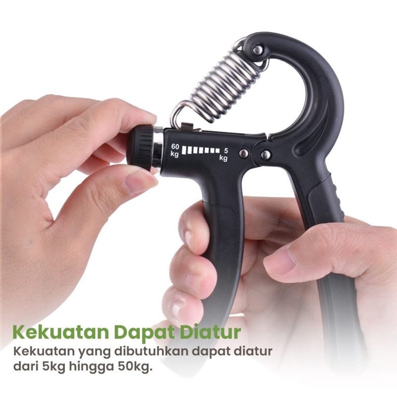 HAND GRIP/HANDGRIP ADJUSTABLE 5-60 KG ALAT LATIHAN OTOT/PENGUAT TANGAN-3