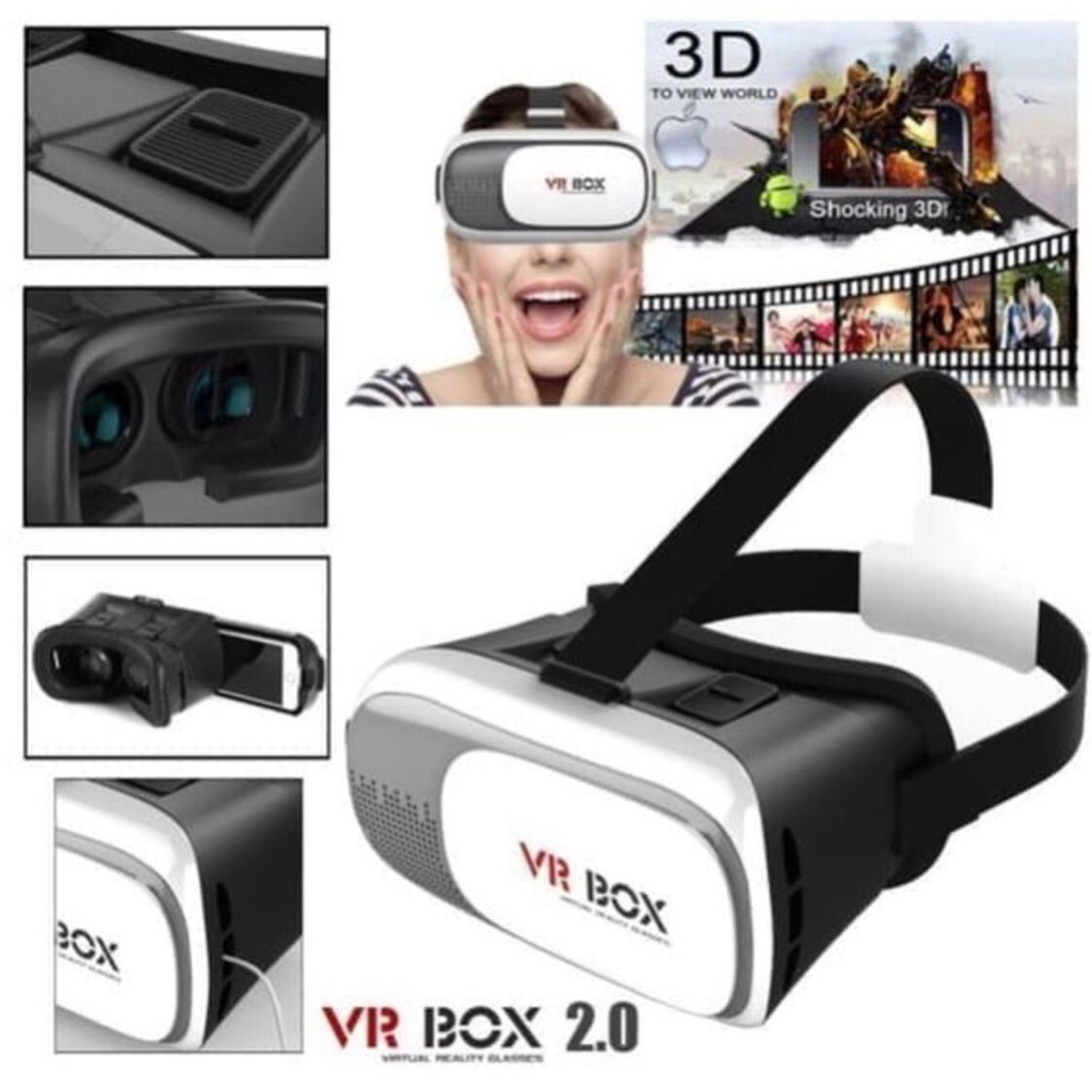 VR Box Headset / VR Box / Populer Virtual 3D / VR Box 3D Premium / Virtual Kacamata Nonton Video