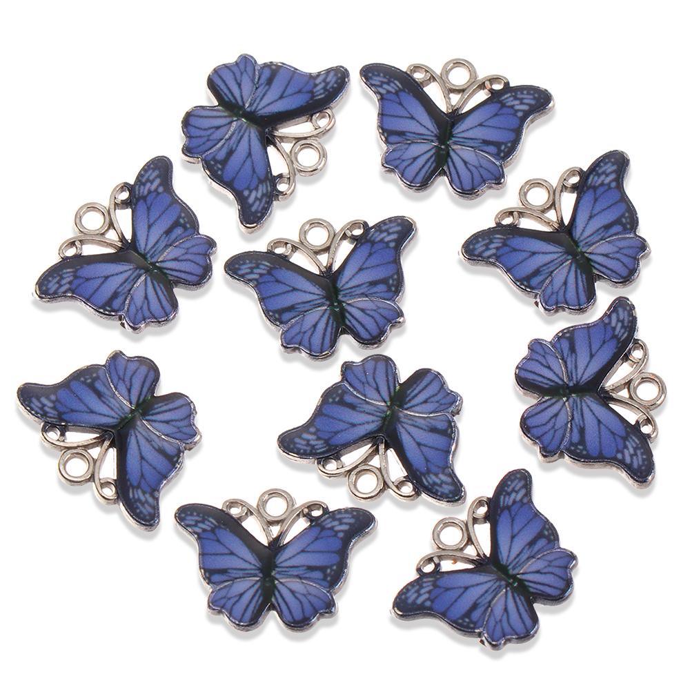 R-flower 10PCS Butterfly Pendant Fashion DIY Aksesoris Handmade Kalung Anting Crafting