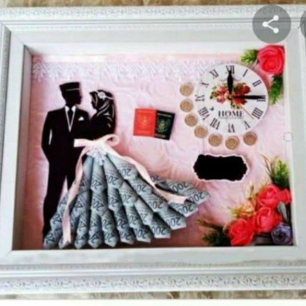 MAHAR PERNIKAHAN SILUET PENGANTIN - MAHAR PERNIKAHAN JAM - MAHAR NIKAH JAM SILUET - MAHAR BULAT