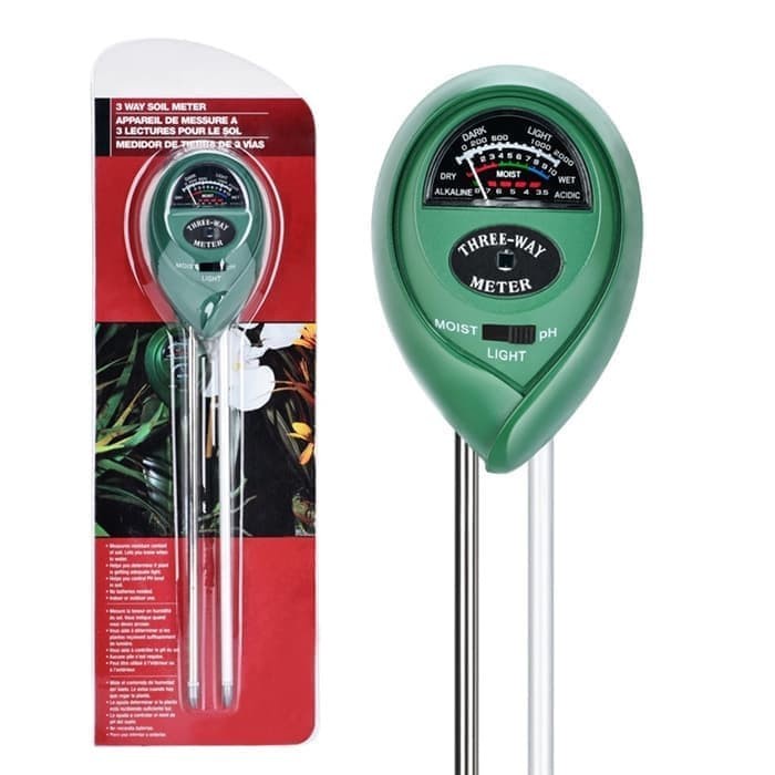 Mediatech Soil meter 3 in 1 Soil Moisture Tester (pH, Moisture, Light) Pengukur pH Meter Tanah