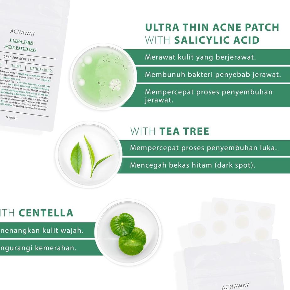 Asli ACNAWAY Ultra Thin Acne Patch + Fix+ Acne Serum (BUNDLE)  Terpercaya