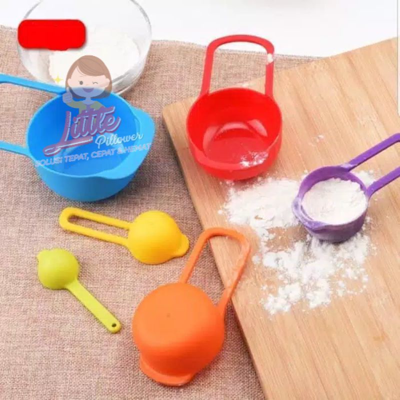 (SENDOK 6IN1) 6 in 1 Sendok Takar Set WARNA WARNI Ukur Measuring Spoon Measuring Cup Takaran