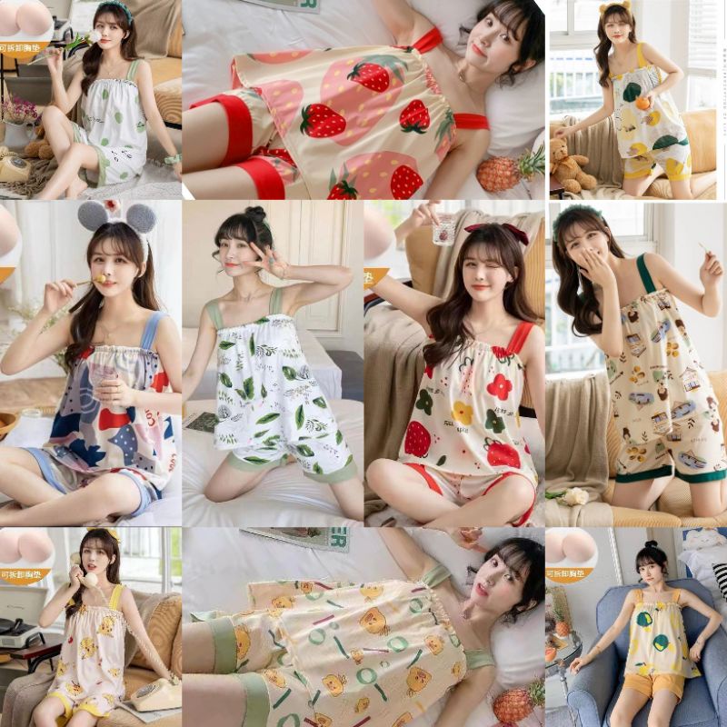 RULIF Baju tidur Tanktop sexy wanita / piyama wanita tanktop hotpant import spandek