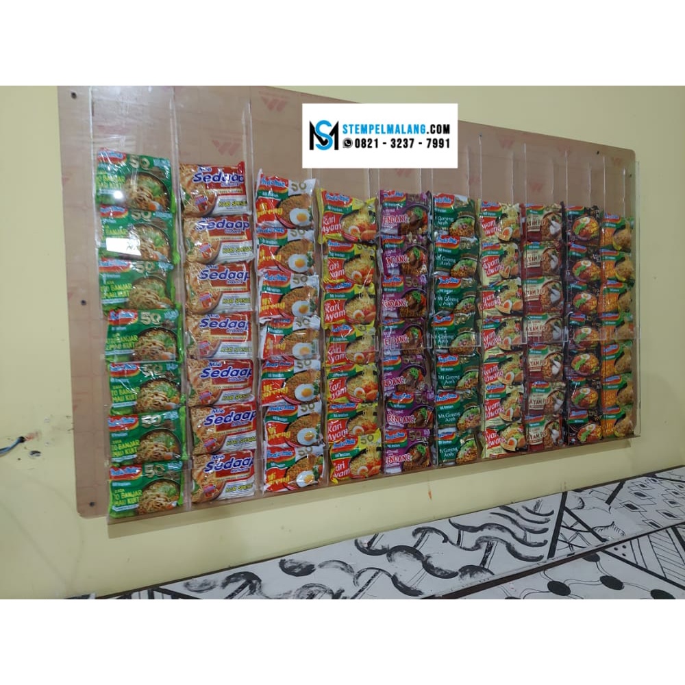 Jua Display Rak Mie Instan Akrilik Rak Mie Warmindo Umkm