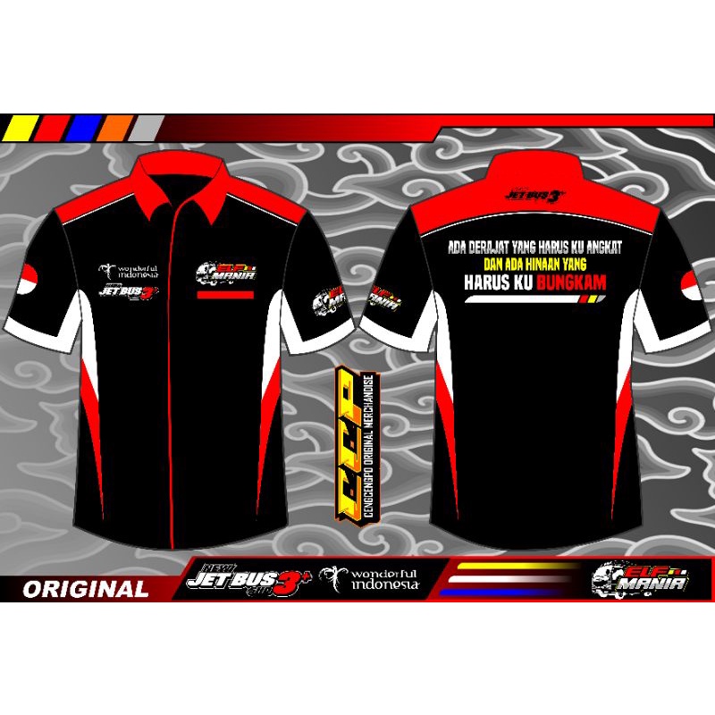 KEMEJA ELF MANIA || KEMEJA ELF MANIA PARIWISATA || KEMEJA DRIVER ELF || KEMEJA ELF JETBUS 3+ || HEM 