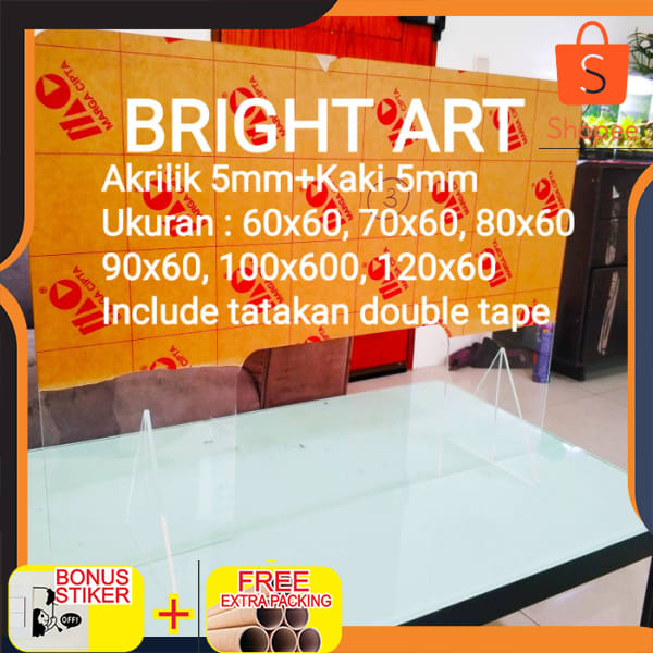 

Pembatas akrilik 5mm Partisi acrylic Sekat acrylic Custom size - 60x60 Keren