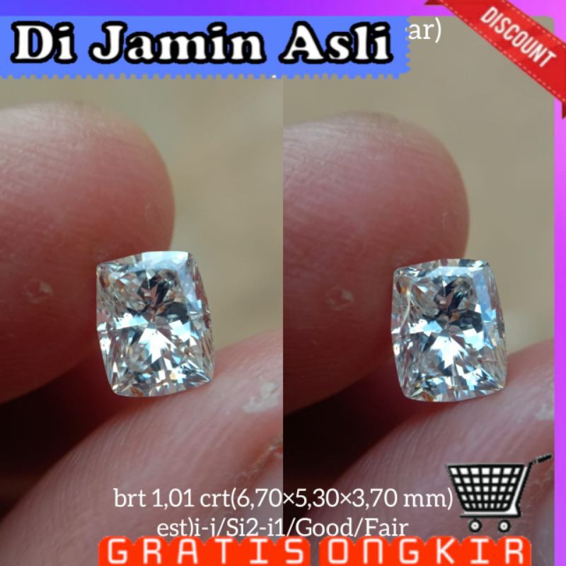 diamond putih persegi asli berlian alam natural koleksi cincin pria wanita safir ruby yakut zamrud