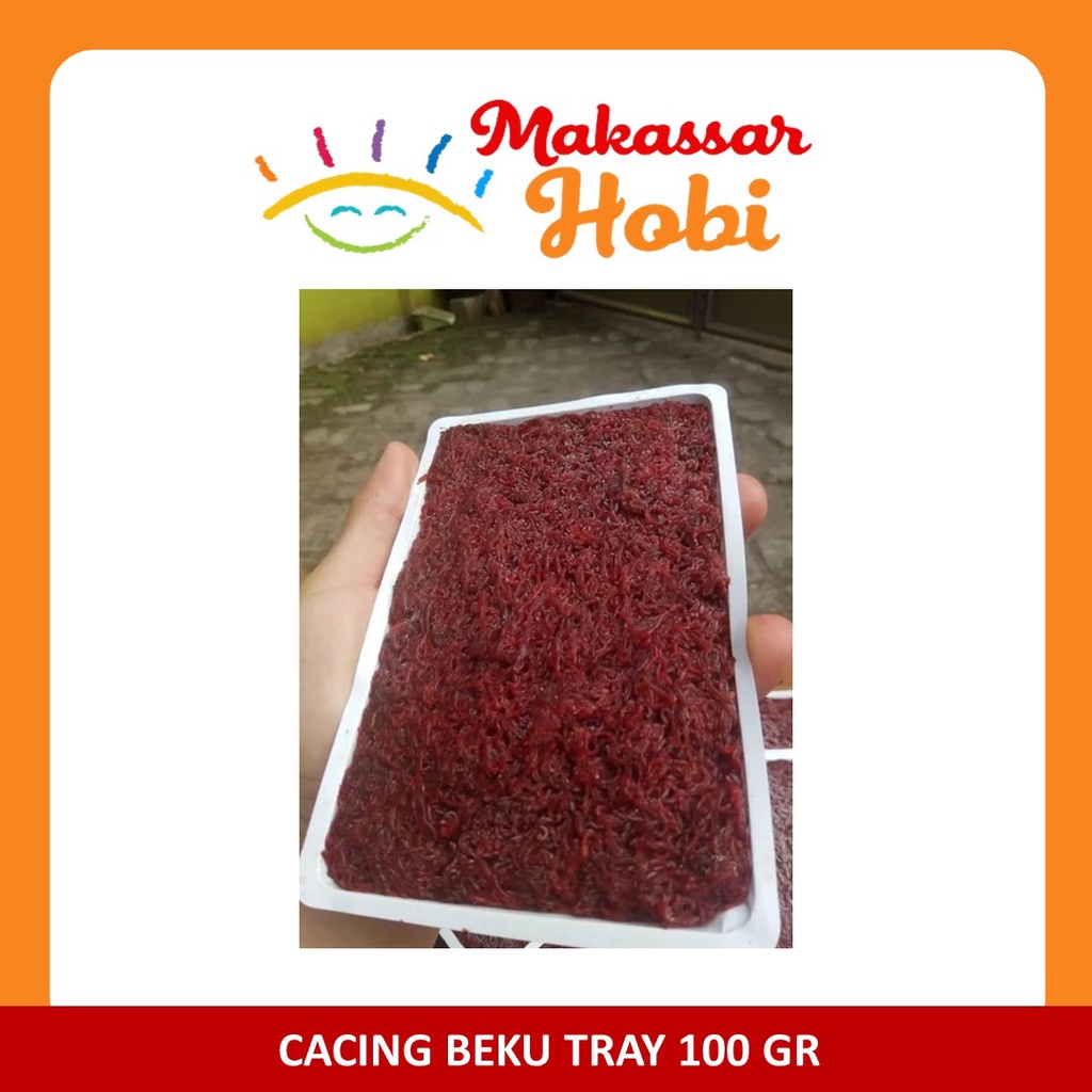 Cacing Beku Tray 100gr 100 gram 1 pc Trey Merah Darah Frozen Bloodworm