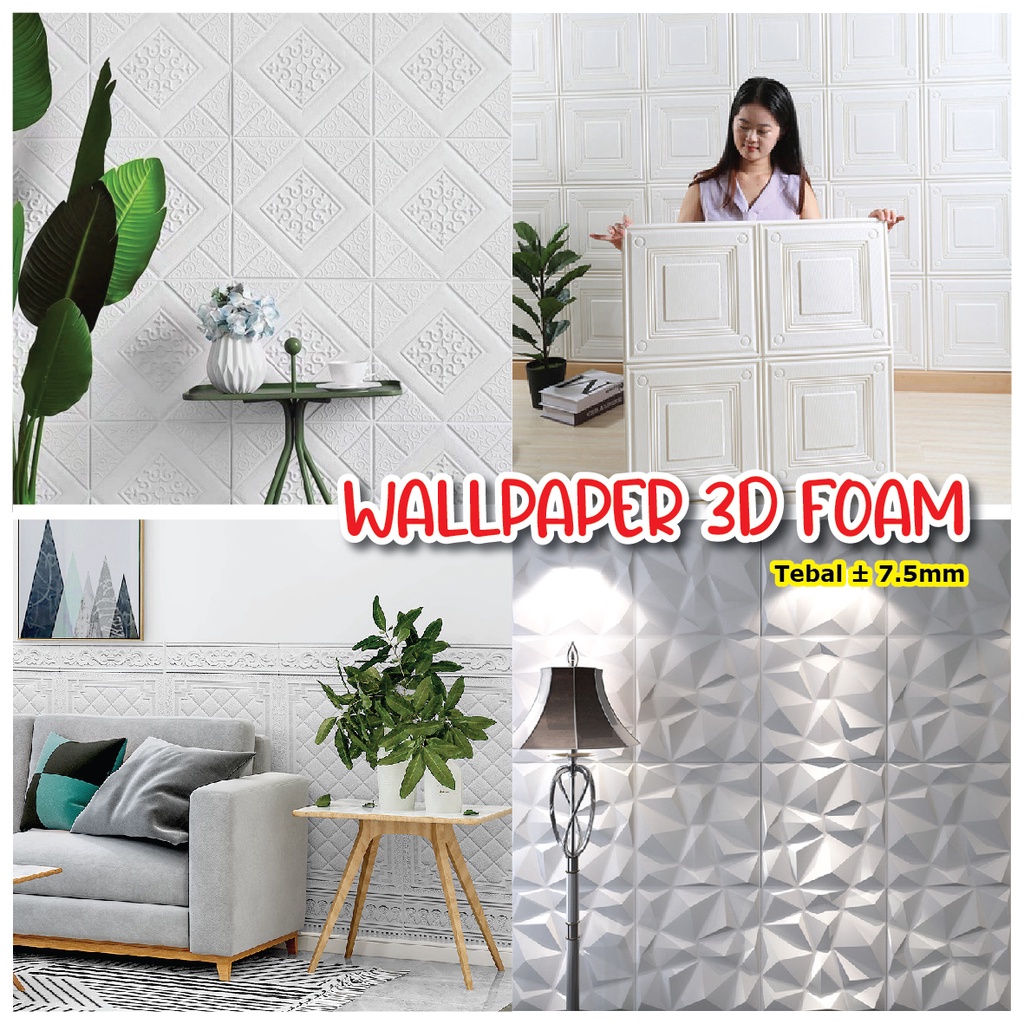 WALLPAPER DINDING 3D FOAM TIMBUL WALPAPER DINDING KAMAR TIDUR RUANG TAMU DEKORASI RUMAH WALPAPER DIN