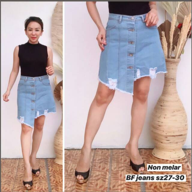 ROK BOYFRIEND SOBEK KANCING 5 JEANS