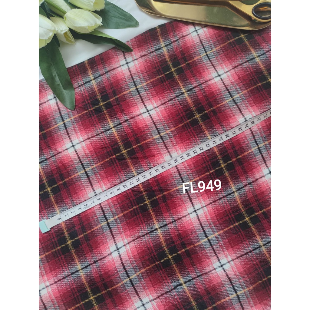 MERAH kain flanel bahan kotak katun yarndyed harga per 0.5meter/kain meteran happychild