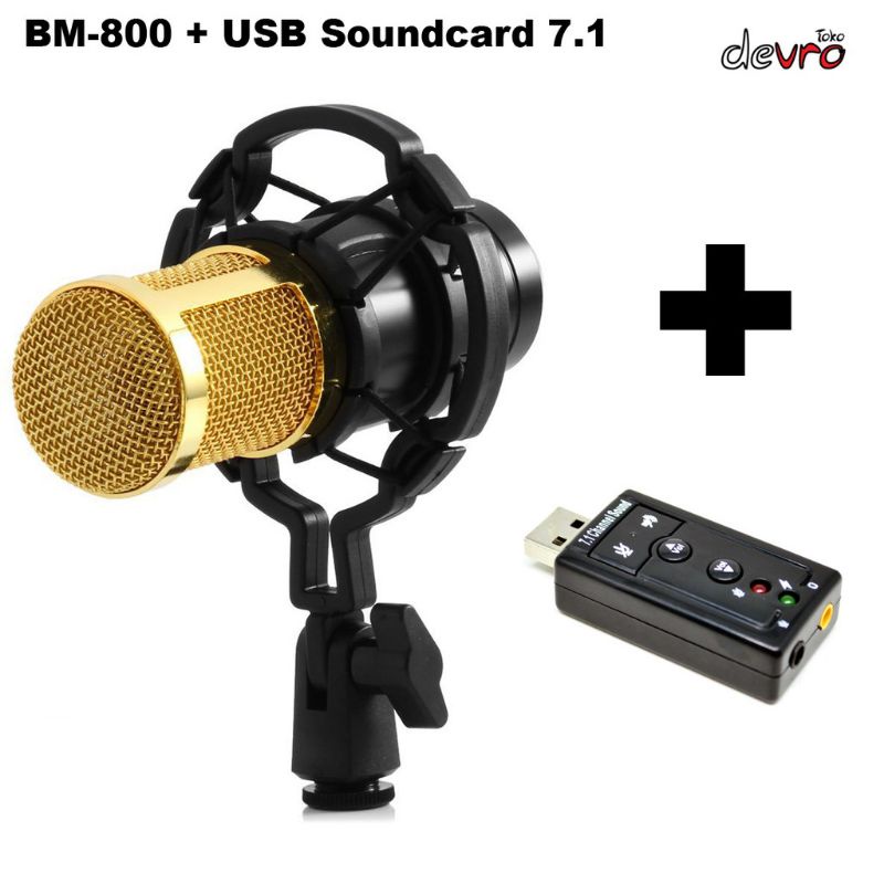 Bosston Microphone Mikrofon Kondenser Studio dengan Shock Proof Mount - BM800 - BM-800 - TAFFSTUDIO