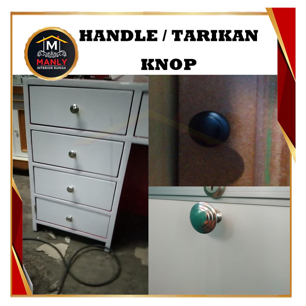 Tarikan Handel Handle Knob Pentol Bulat Laci / Lemari knob Stainless / Knop Baut Mur