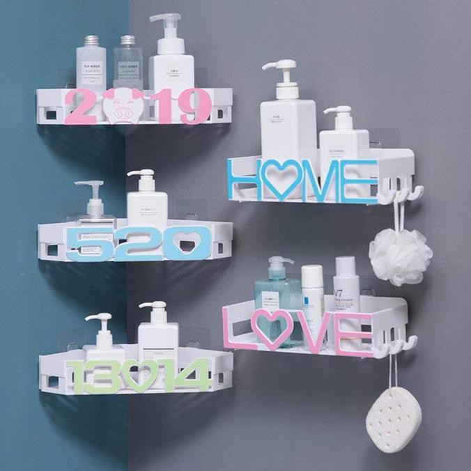 Barang bagus berkualitas  Love Rak Dinding Plastik Tempel Kamar Mandi
