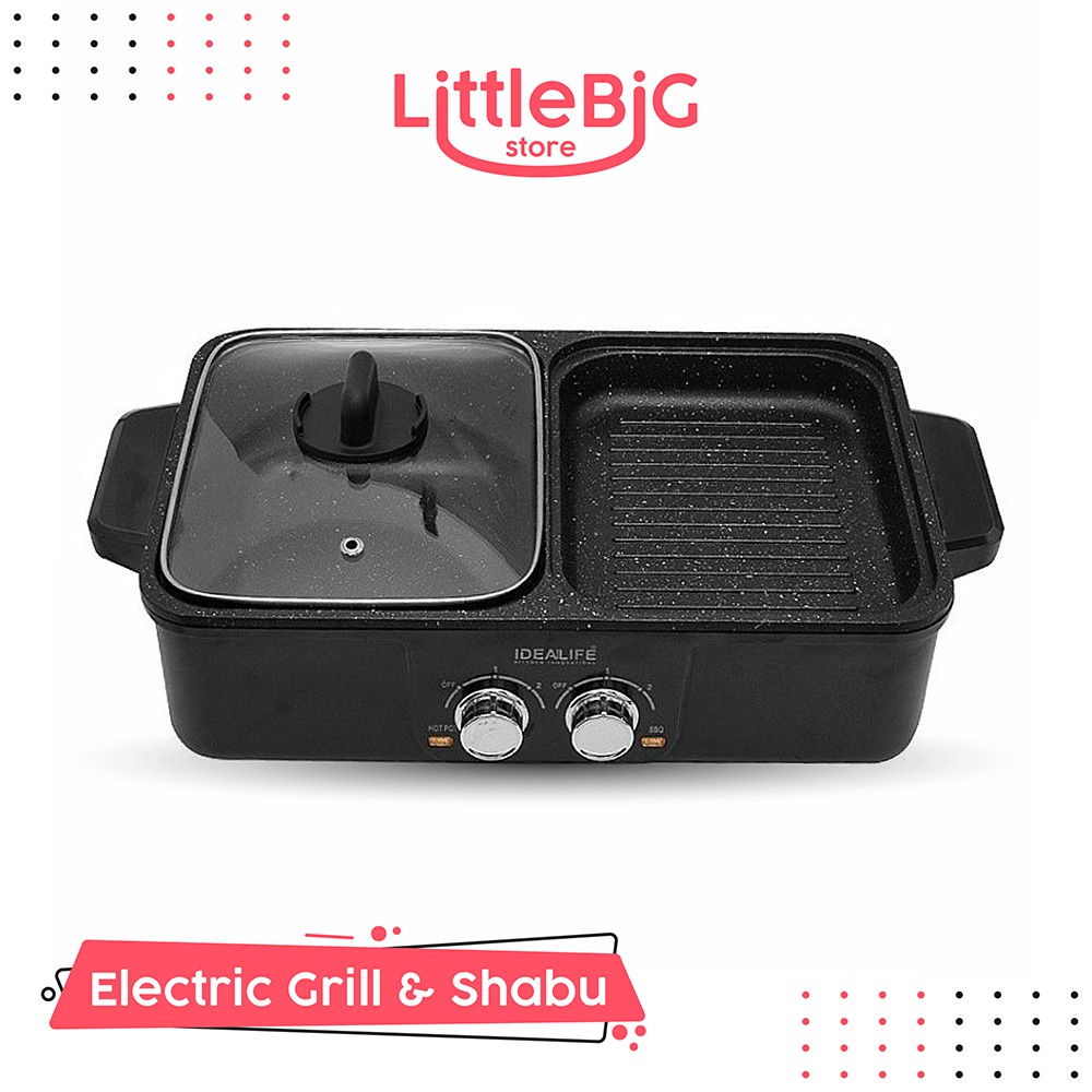 panggangan listrik bbq shabu electric grill and sukiyaki pan 2in1 il 116d