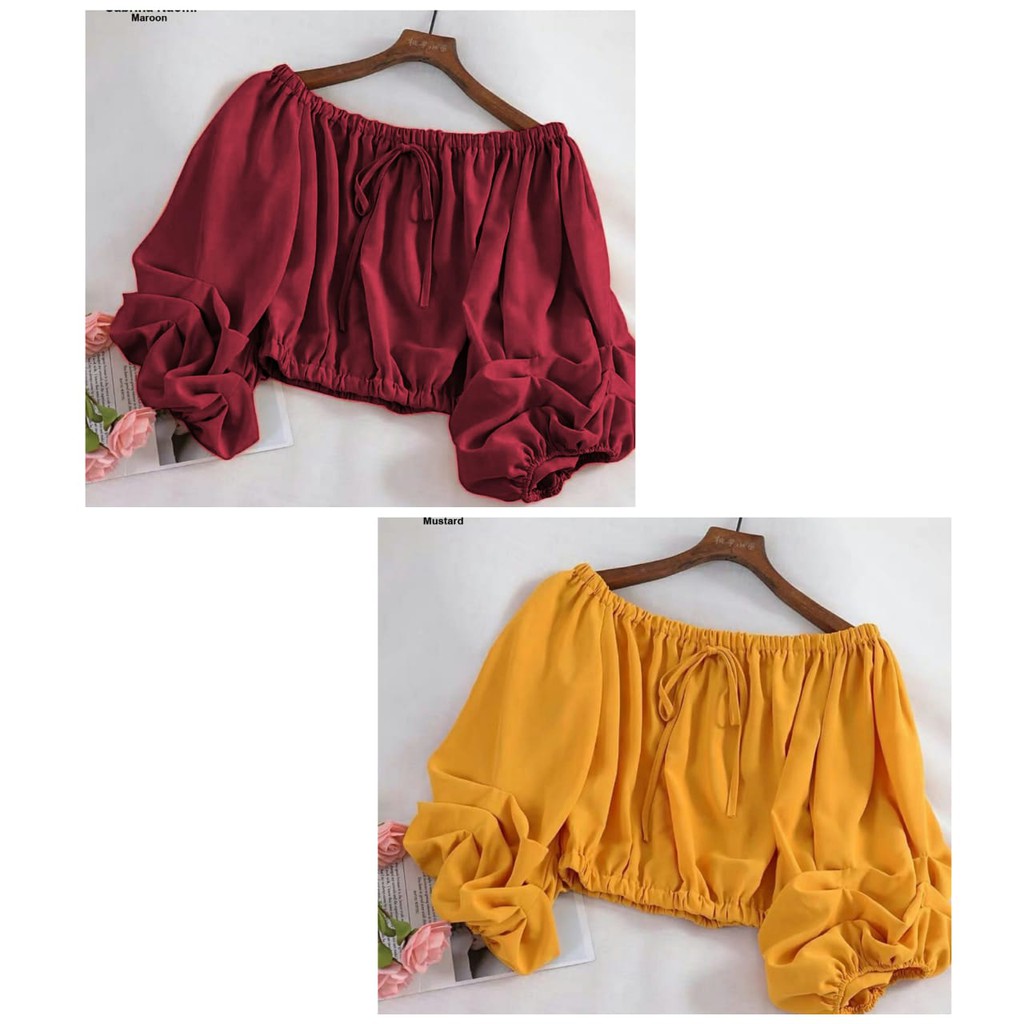 Sabrina Naomi/atasan sabrina/blus crop/blus lengan pendek/atasan wanita/blus wanita/jual blouse cewe