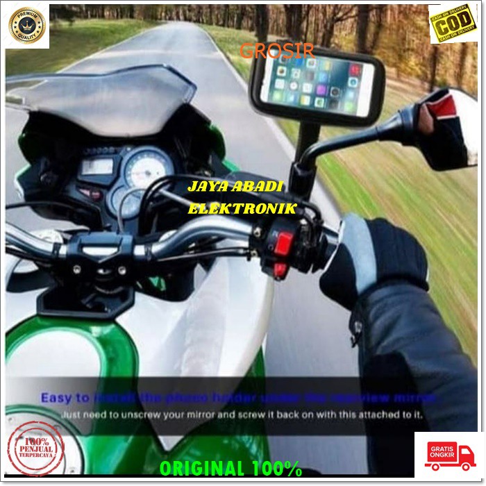 J146 HOLDER WTF SPION HOLDER SEPEDA MOTOR 6.3 INCI SPION WATERPROOF STAND MOUNT PENGAMAN GANTUNGAN HP PEGANGAN GPS JEPIT KACA PENJEPIT JEPITAN BREKET BRACKET COCOK BUAT OJOL ATAU PRIBADI AGAR LEBIH MUDAH WAKTU MWMAKAI MAPS ANTI JATUH ANTI JAMBRET DAN T