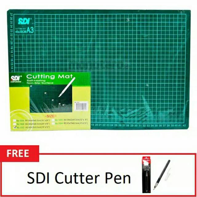 

Alas potong geometri Cutting mat A3 + Bonus cutter pen SDI