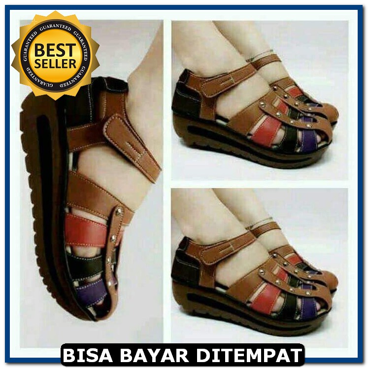 Fi53 Wedges Wanita Murah Batam Import Abg Korea Weges Naofal Cant VB839 Sepatu Sandal   Sdw222 - 3