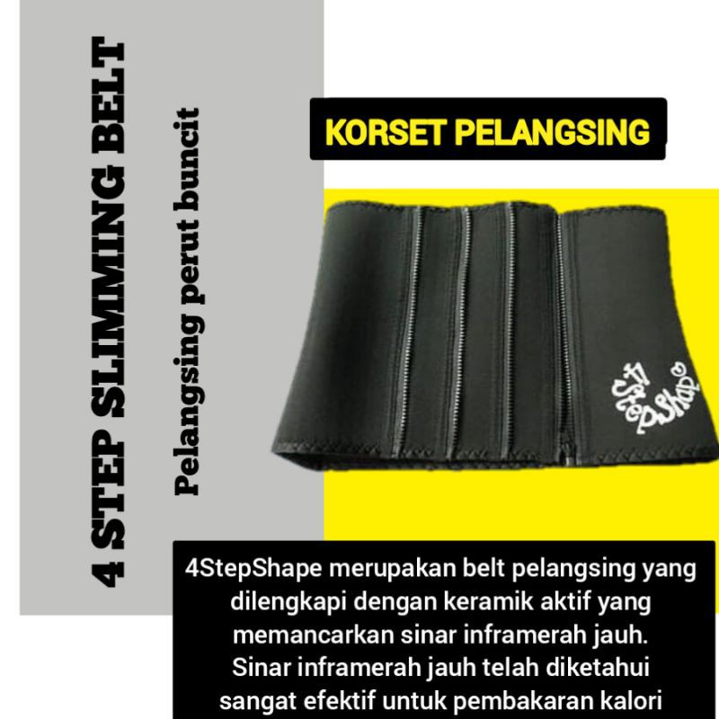 Korset 4 Step Slimming Belt Korset Pelangsing Perut Buncit Pria Wanita Stagen Gurita Ibu Melahirkan