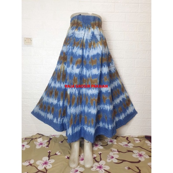 Rok Jeans Motif Panjang Payung Dewasa Premium/Roknya Di Jamin Lebar Bangat Mayung