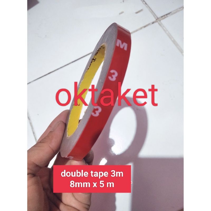 lem double tape 3M perekat bolak balik merah 8mm x 5 meter