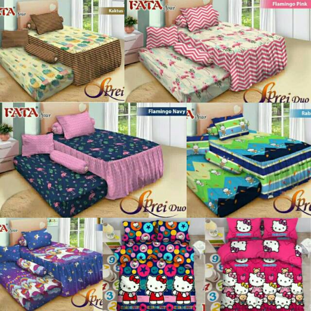  SPREI  SORONG FATA 2IN1 UK 120X200 MOTIF  FLAMINGO UNICORN 