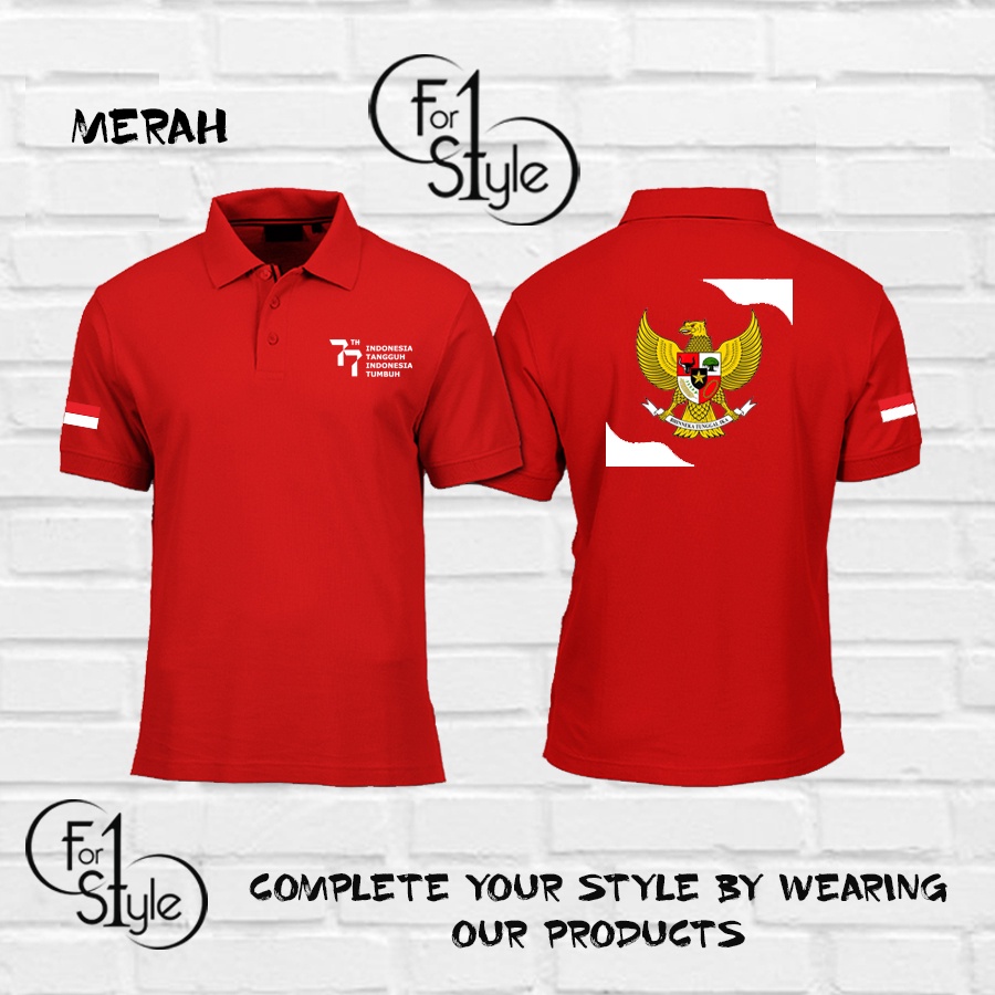 Kaos Polo - 77Tahun Dirgahayu Republik Indonesia garuda