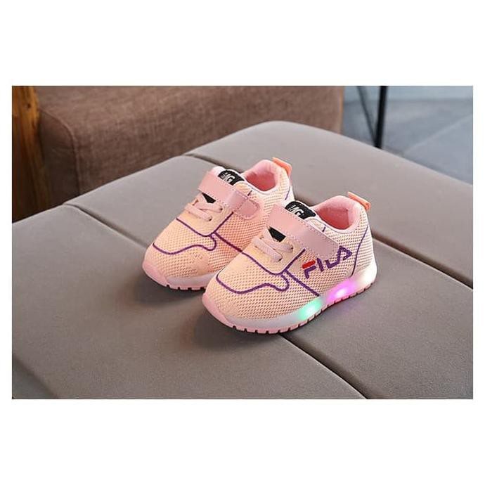 Big Sale Sepatu Fila Warna Peach Sepatu Led Anak Perempuan Sepatu Kets Anak Terbaru