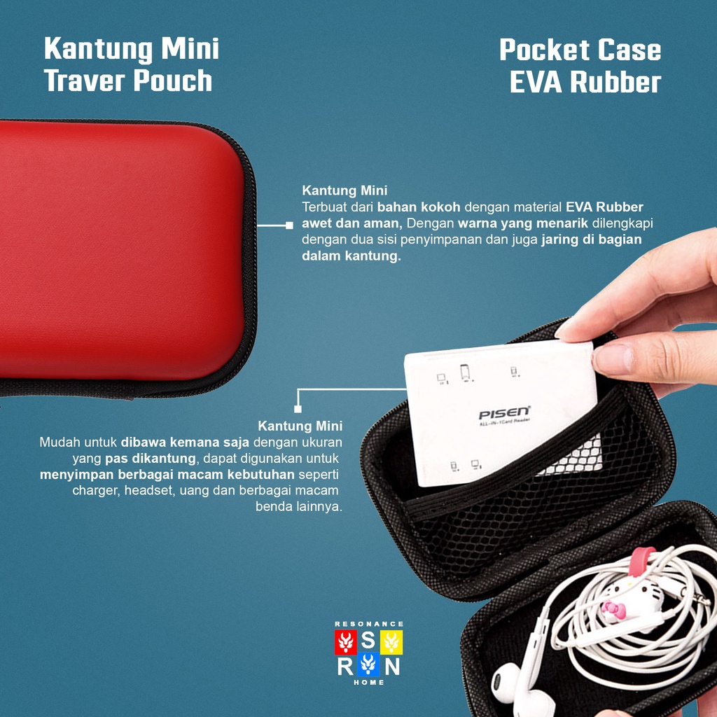 Travel Pouch Dompet Case / Organizer Pocket / Resonance Home