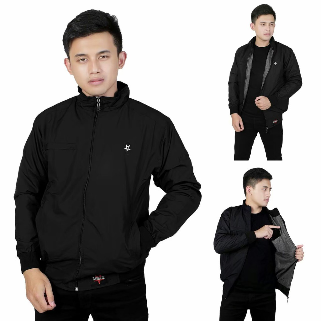 Jaket Pria Harington SGM rebel Id Best Quality - Hitam
