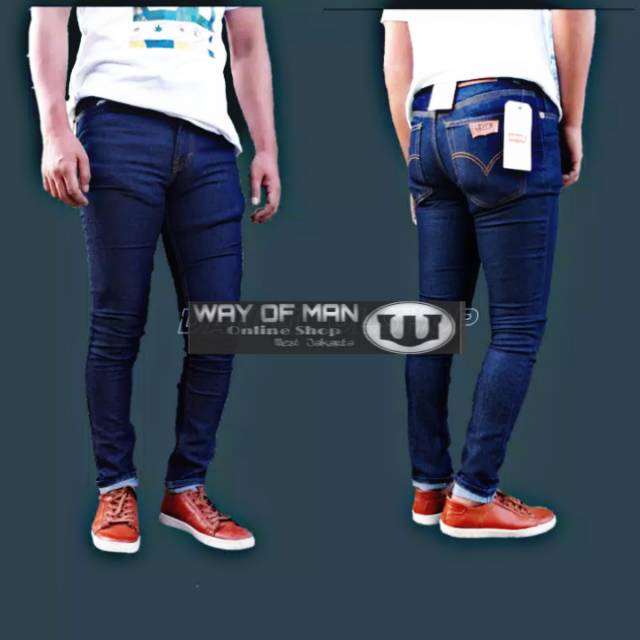 Celana Jeans Slim fit Pria