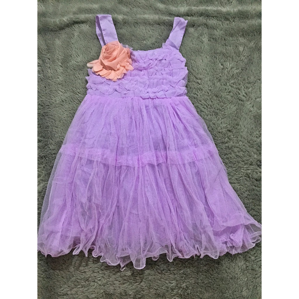Dress Corsage Ungu 534 Party Dress Baju Anak Perempuan