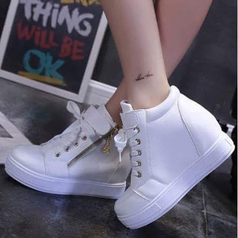 Sepatu Wanita Fashion BOOT WEDGES MD33 PUTIH Trend cewe Terbaru Kekinian Ori Modis Murah