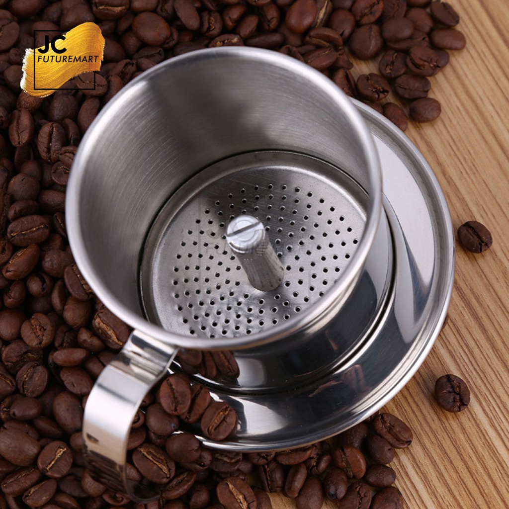 VIETNAM DRIP 120ml-160ml - COFFEE DRIPPER FILTER STAINLESS - SILVER