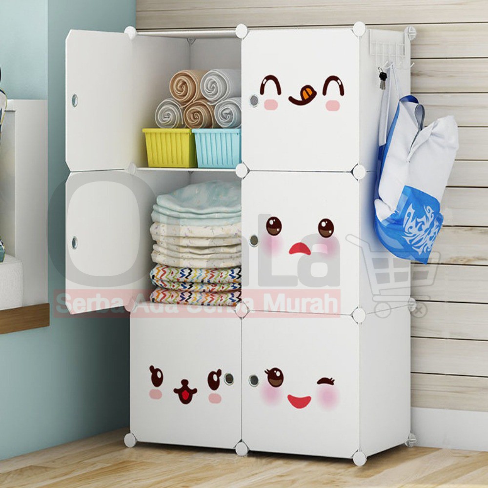 LEMARI 6 PINTU bermotif OLL-603JL-3