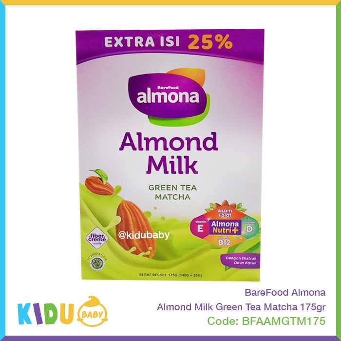 BareFood Almona Almond Milk 175gr Susu Almond Pelancar Asi Booster Kidu Baby