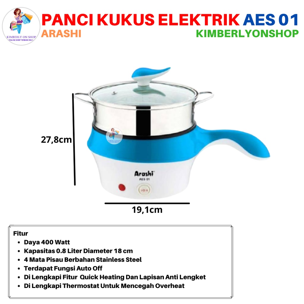 Steamer Electric Panci Kukus Elektrik AES 01 Arashi