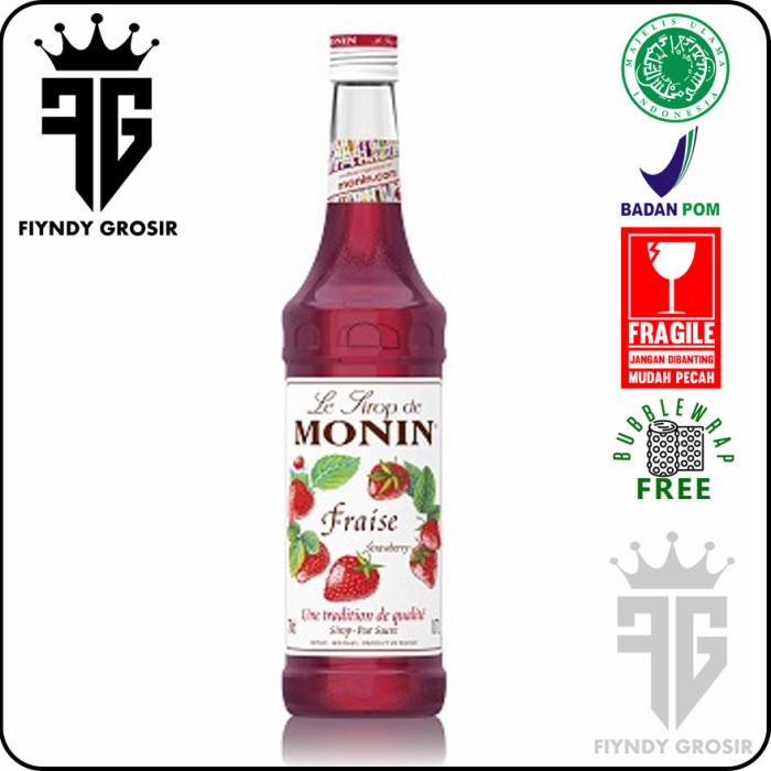 

STRAWBERRY SYRUP 700ml merk MONIN / Sirup / Cafe/ Monin / Kedai / Kopi